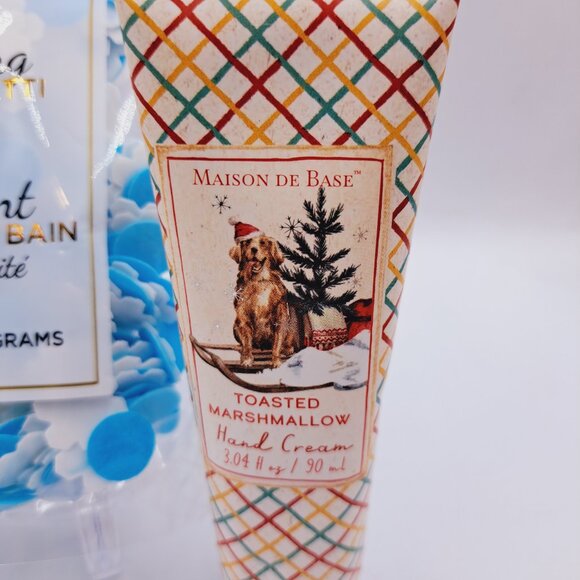 Holiday Bath Bundle Christmas Snowflake Bath Confetti & Marshmallow Hand Cream - Picture 5 of 6